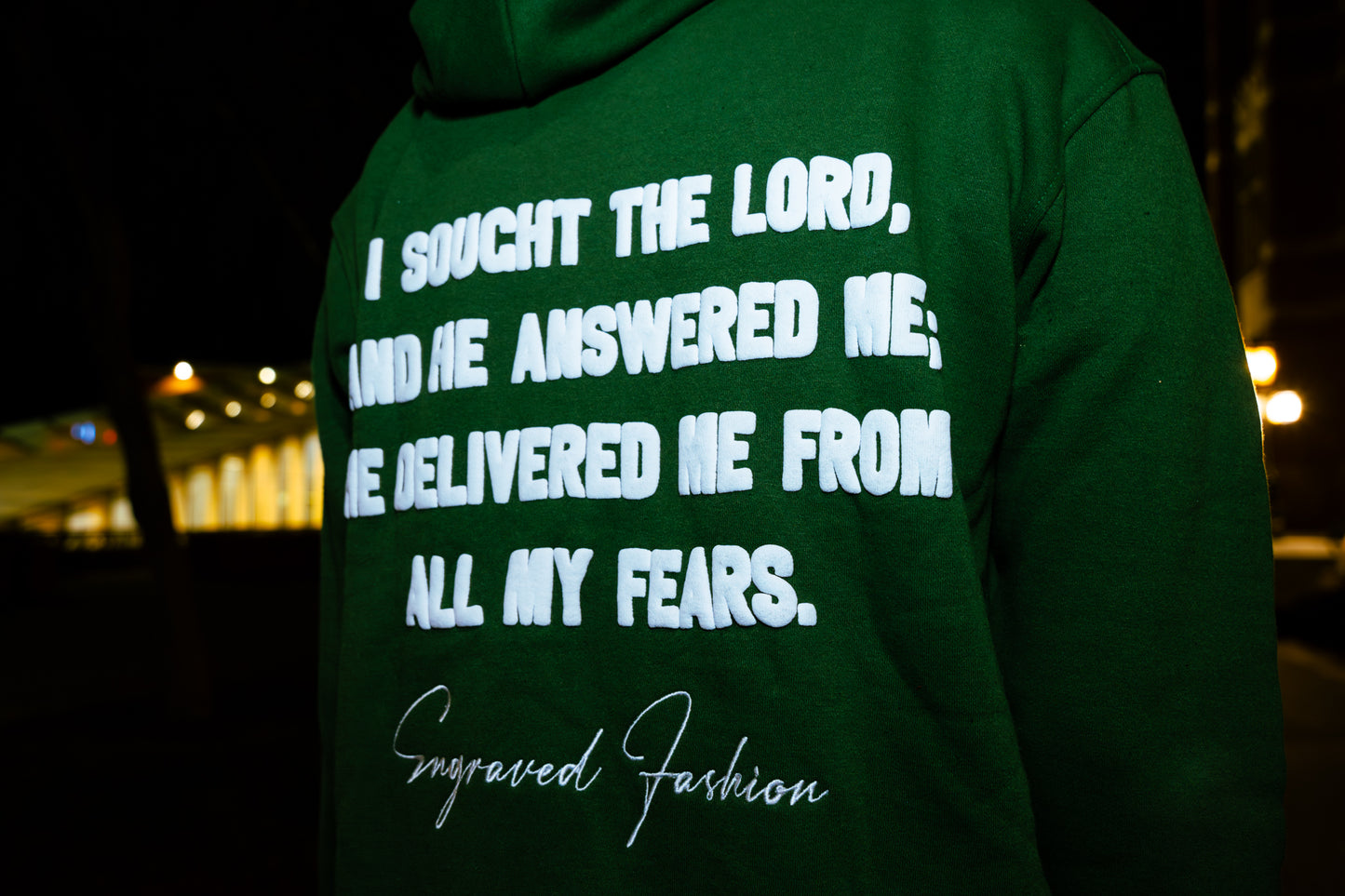Green 'Faith Over Fear' V2 Zip - Up - Engraved