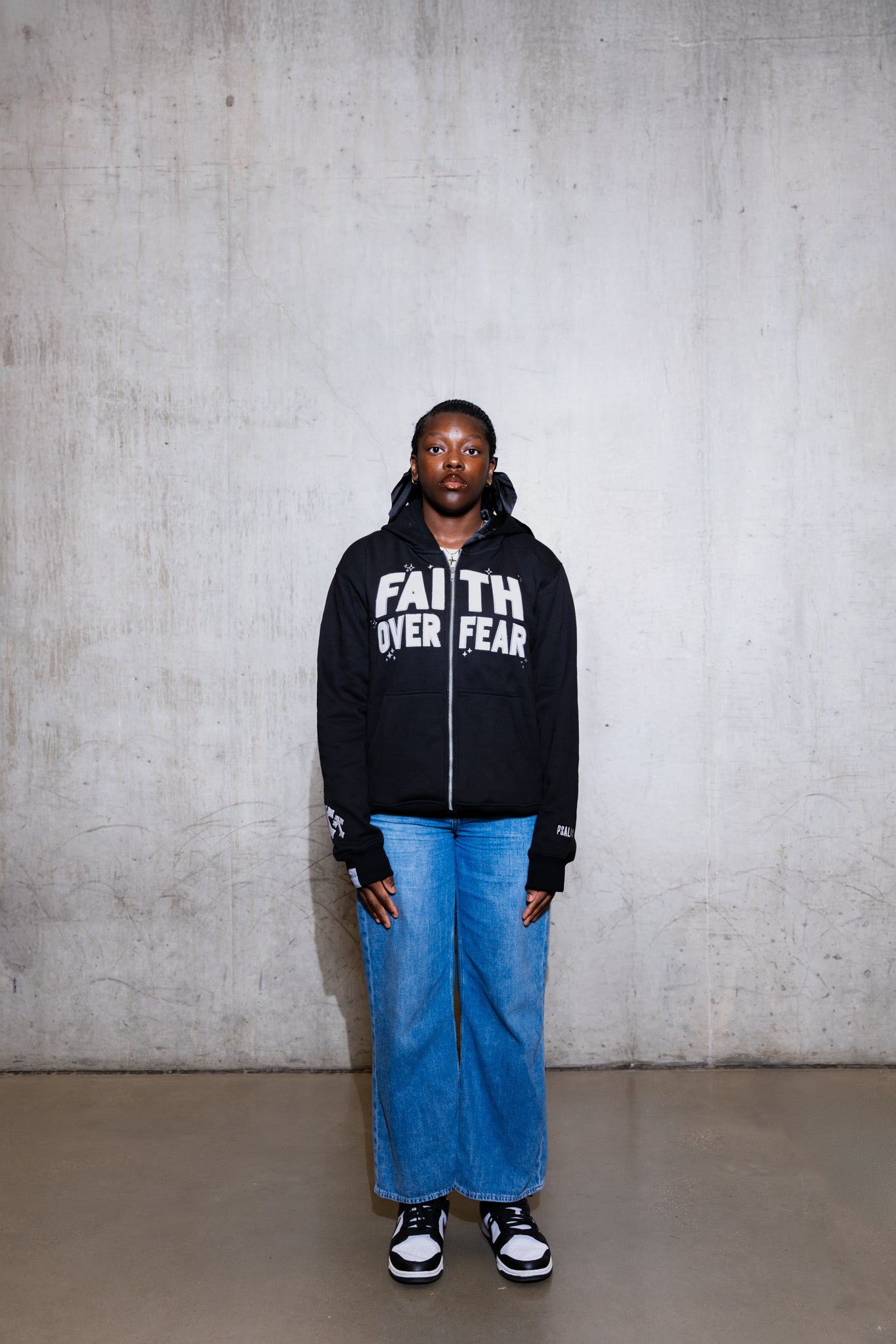 Black 'Faith Over Fear' V2 Zip - Up - Engraved