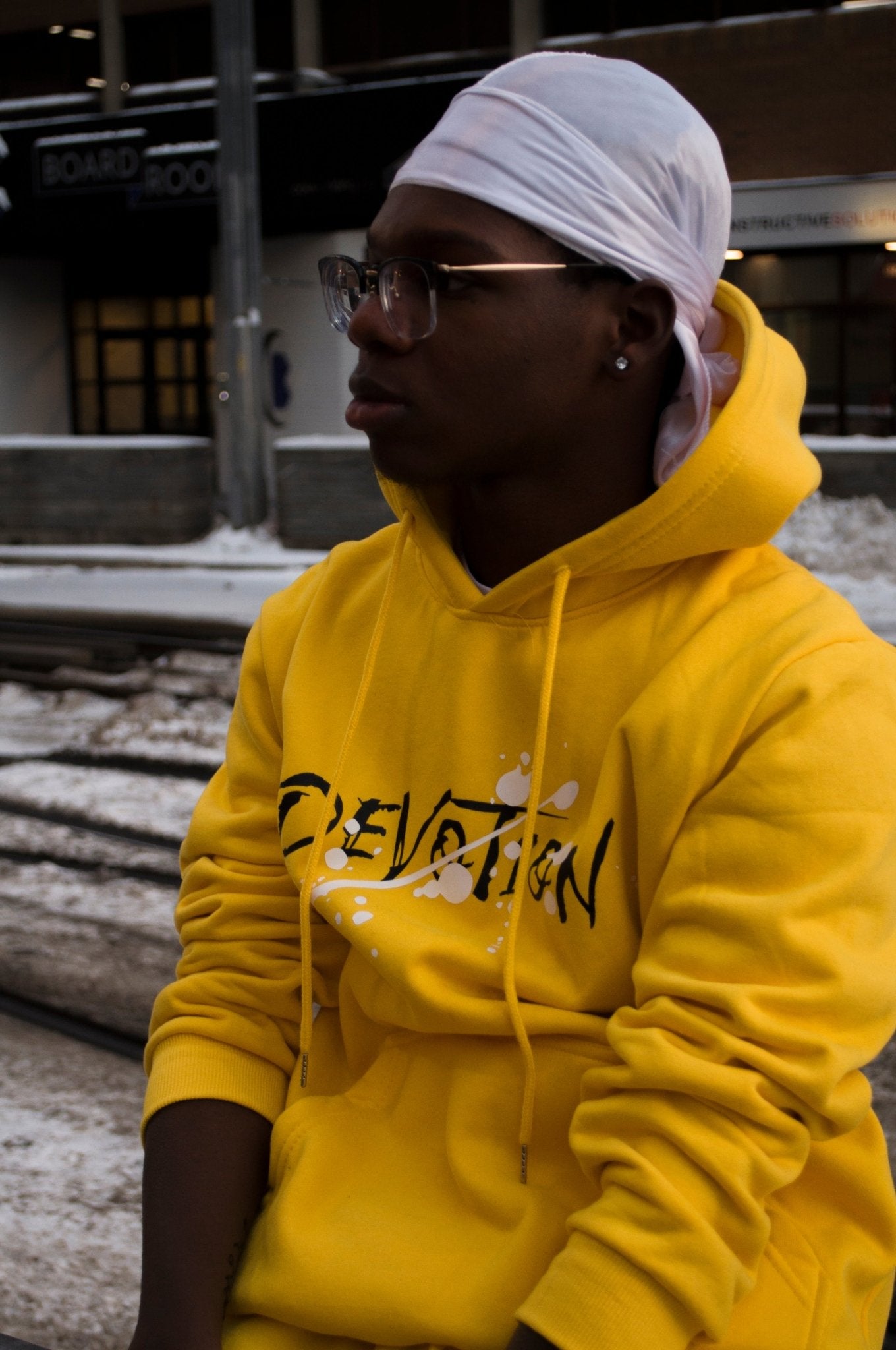 Yellow 'Devotion' Hoodie - Engraved