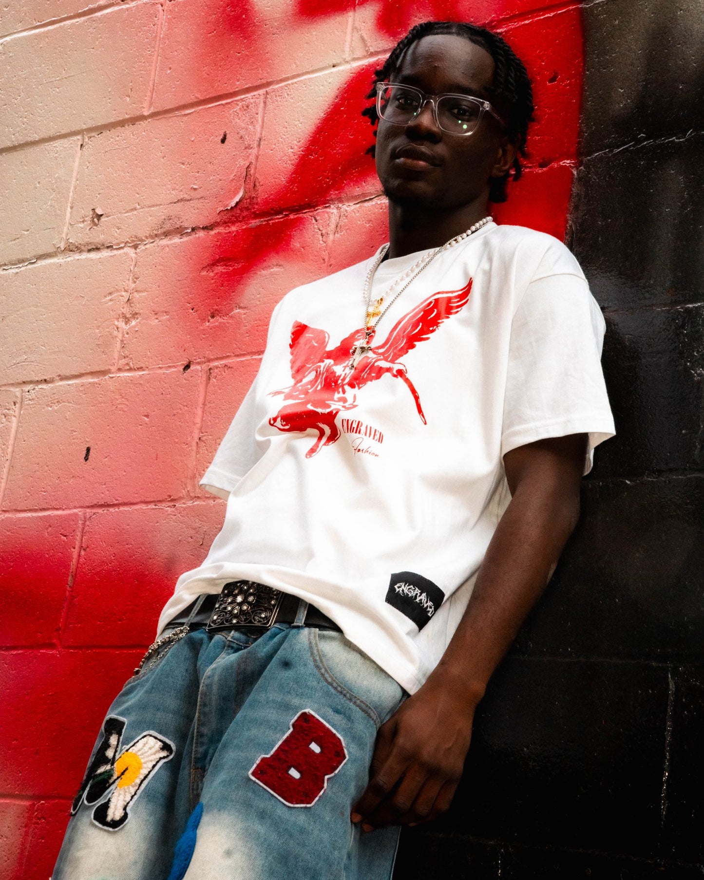 Red "The Guardian" Tee - Engraved