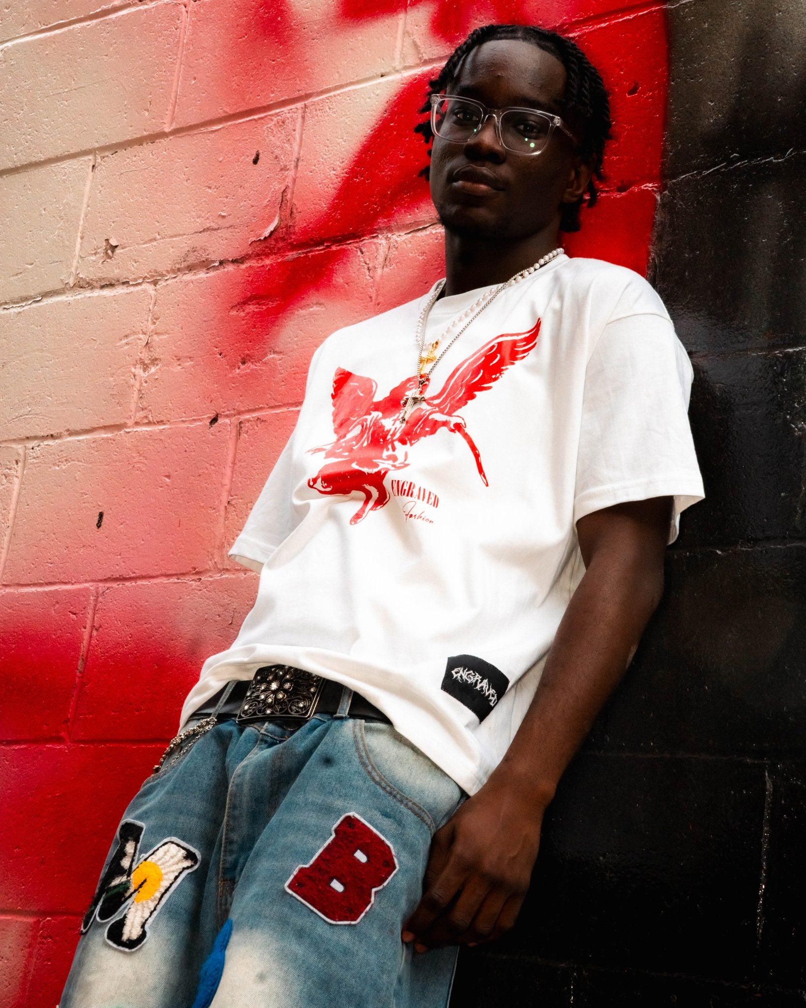 Red "The Guardian" Tee - Engraved