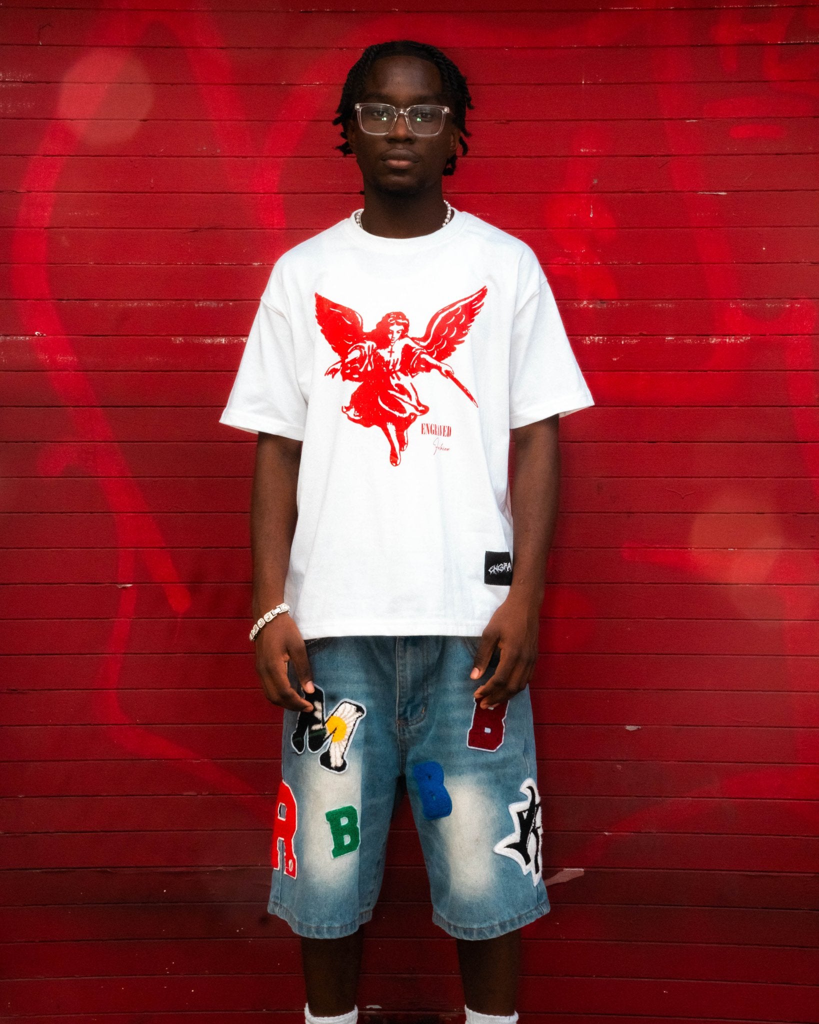 Red "The Guardian" Tee - Engraved