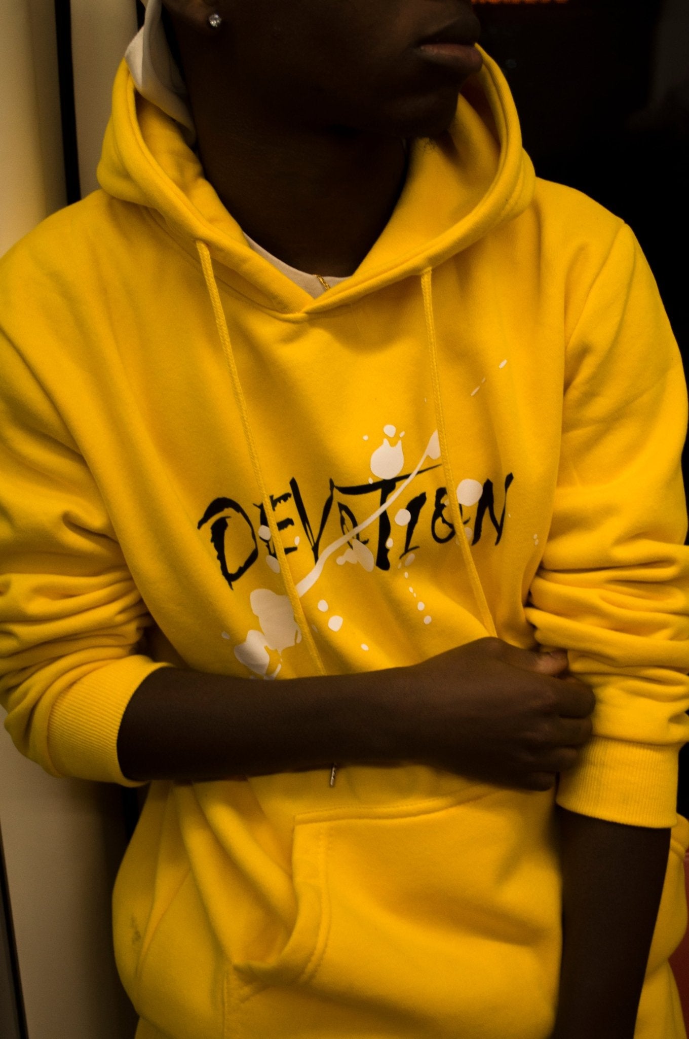 Yellow 'Devotion' Hoodie - Engraved