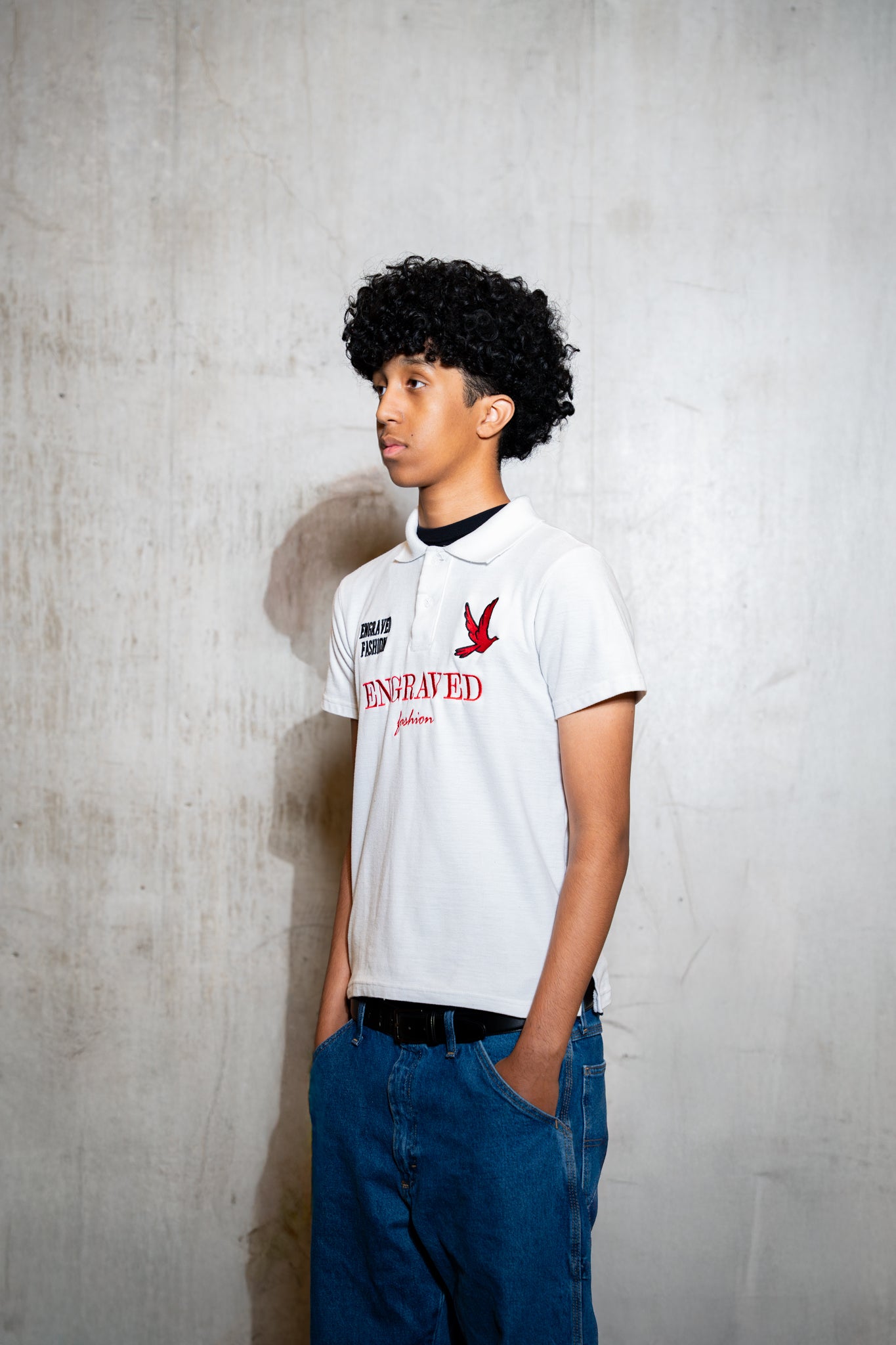 White "Engraved Fashion" Polo - Engraved