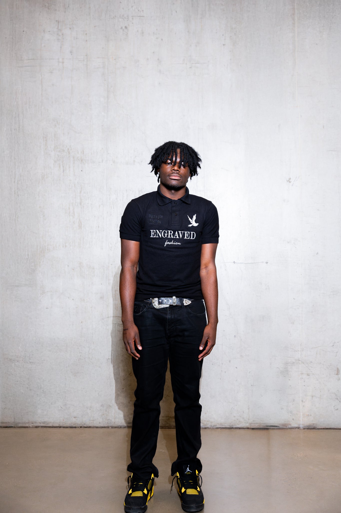 Black "Engraved Fashion" Polo - Engraved