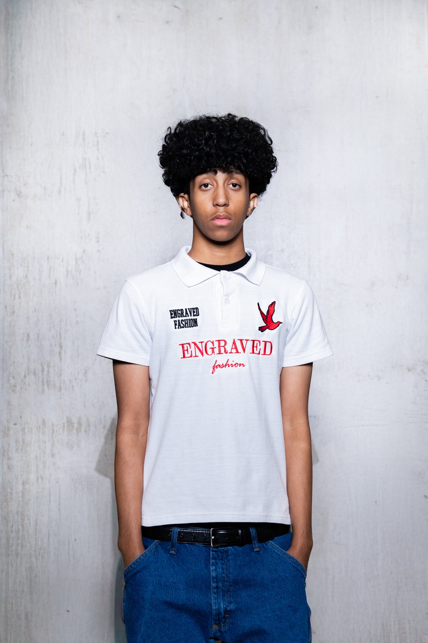 White "Engraved Fashion" Polo - Engraved