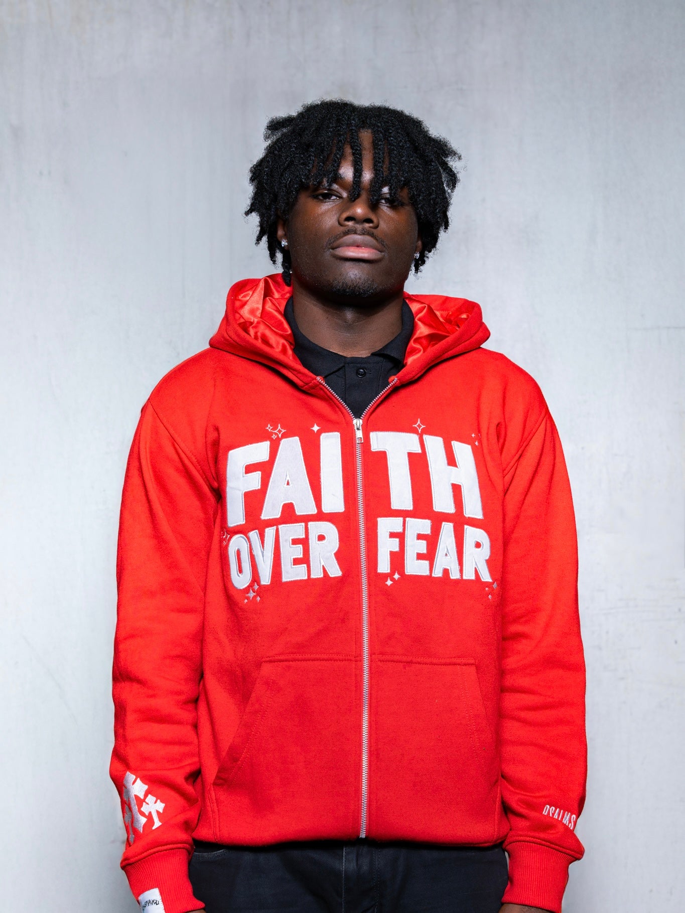 Red 'Faith Over Fear' V2 Zip - Up - Engraved